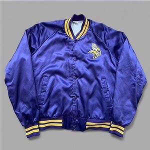 Vintage 80’s Minnesota Vikings Chalk Line NFL Satin Jacket. Size M.